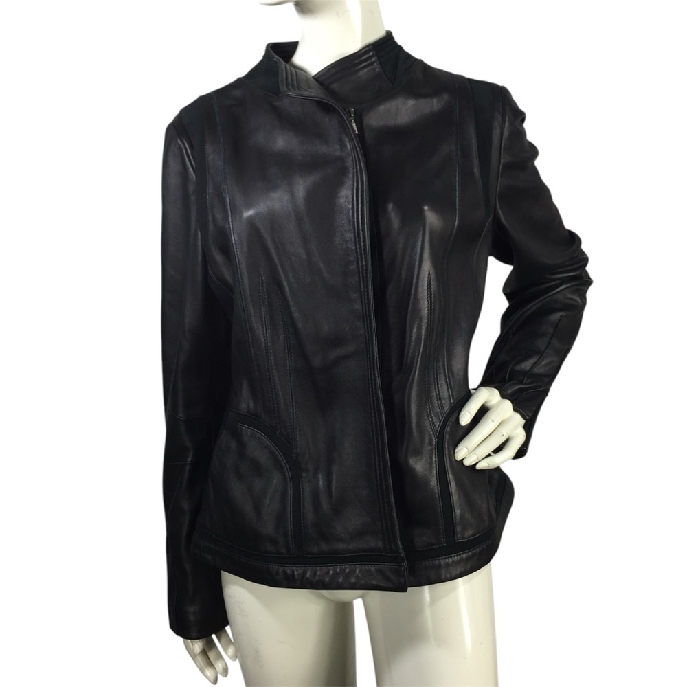 Tahari Black Leather Jacket